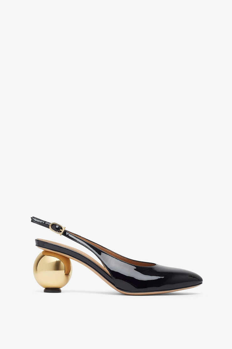 Tessie 70 black sling pumps