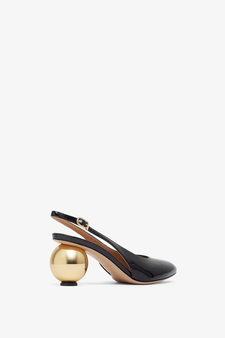 Tessie 70 black sling pumps