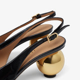 Tessie 70 black sling pumps