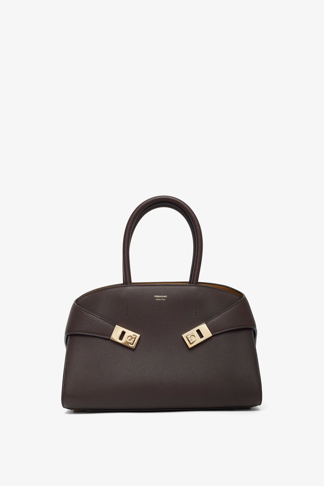 エレガント☆FERRAGAMO Hug S brown bicolor top handle bag Ferragamo | Hug S brown bicolor top handle bag | Savannahs