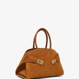 Hug S light brown suede top handle bag