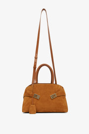 Hug S light brown suede top handle bag