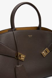 Hug M brown bicolor top handle bag