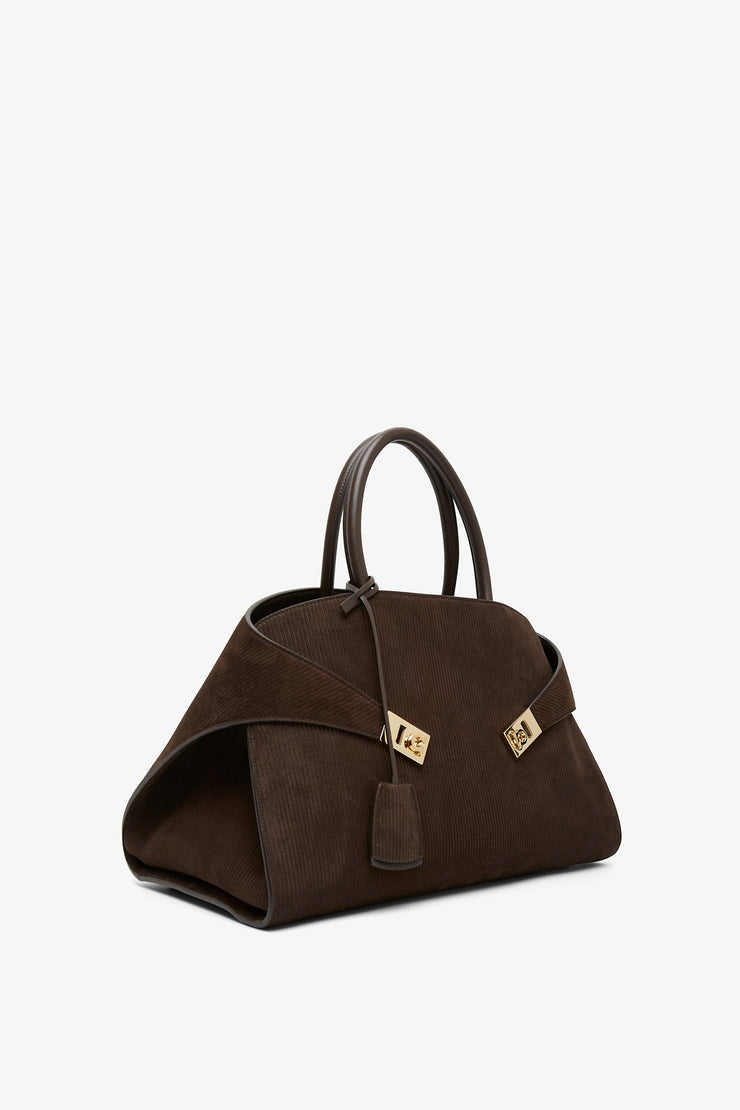 Hug M brown suede top handle bag