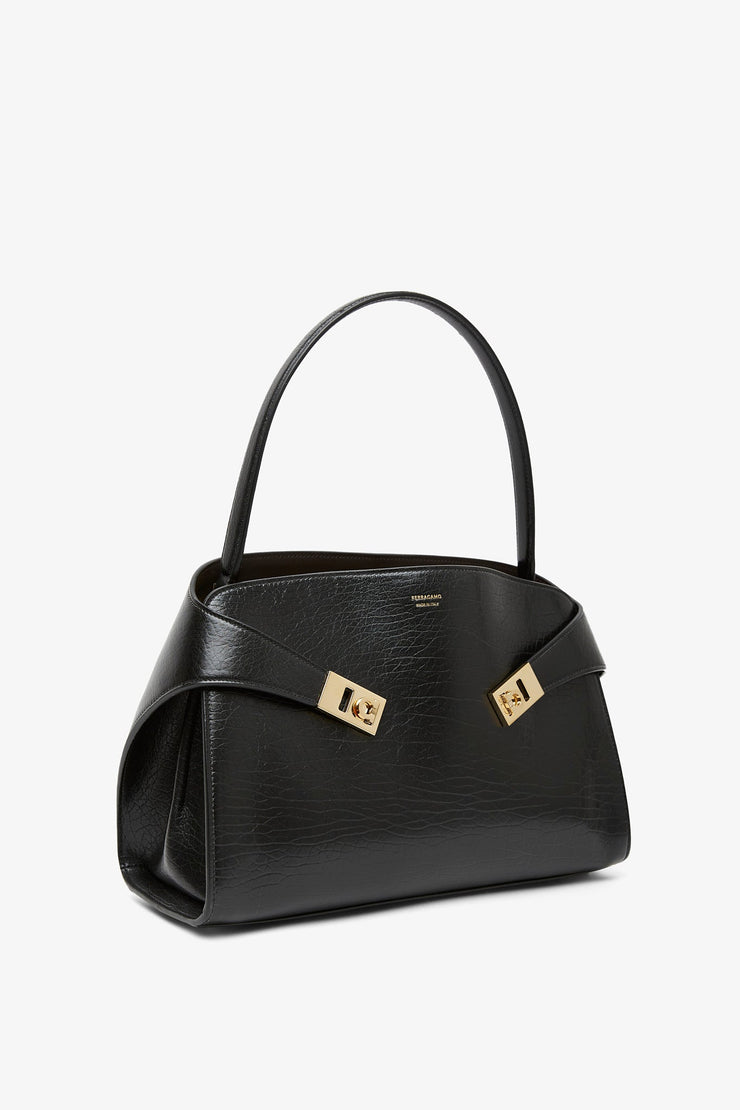 Hug M black bicolor shoulder bag