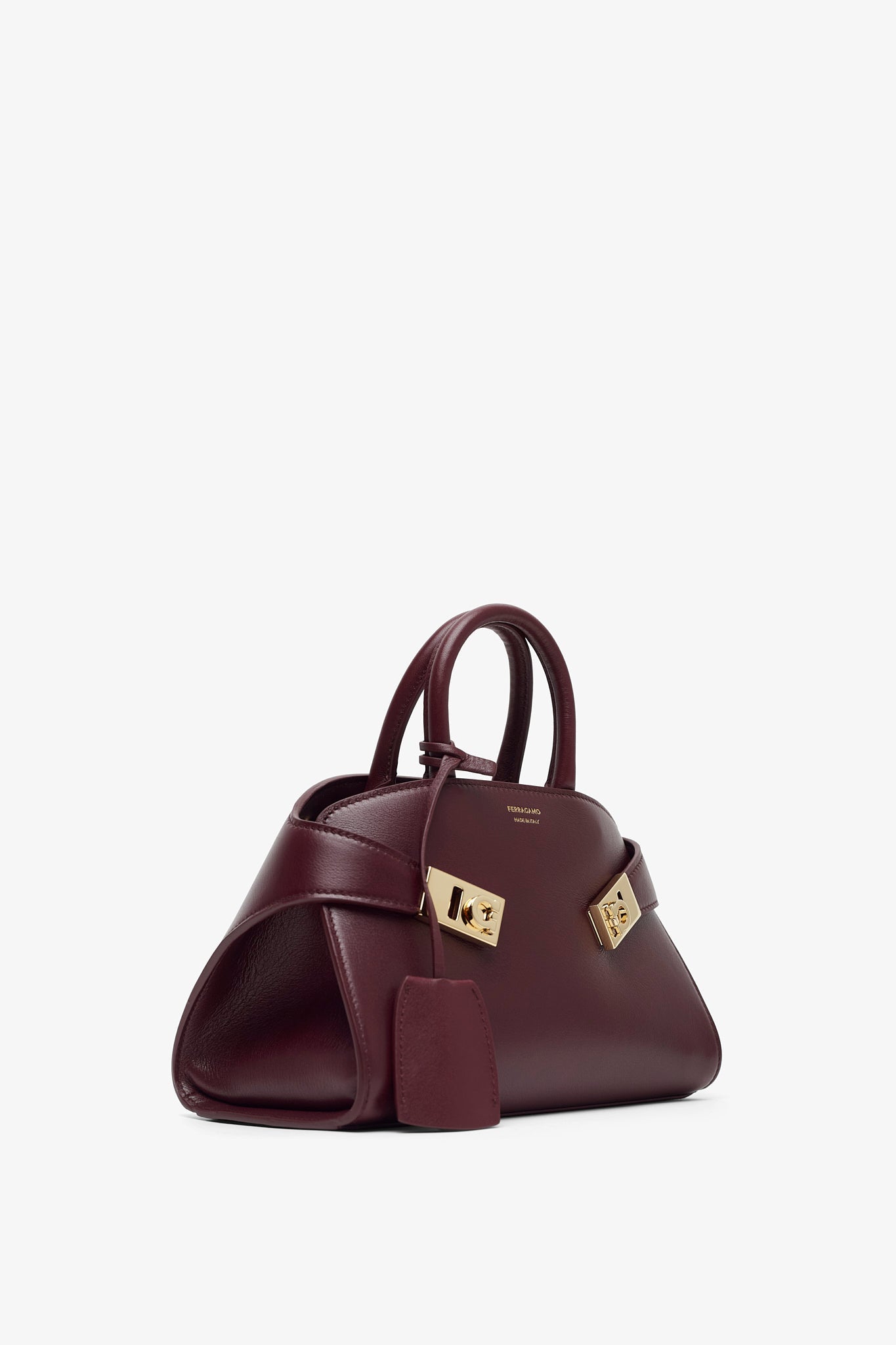 Hug mini soft plum top handle bag