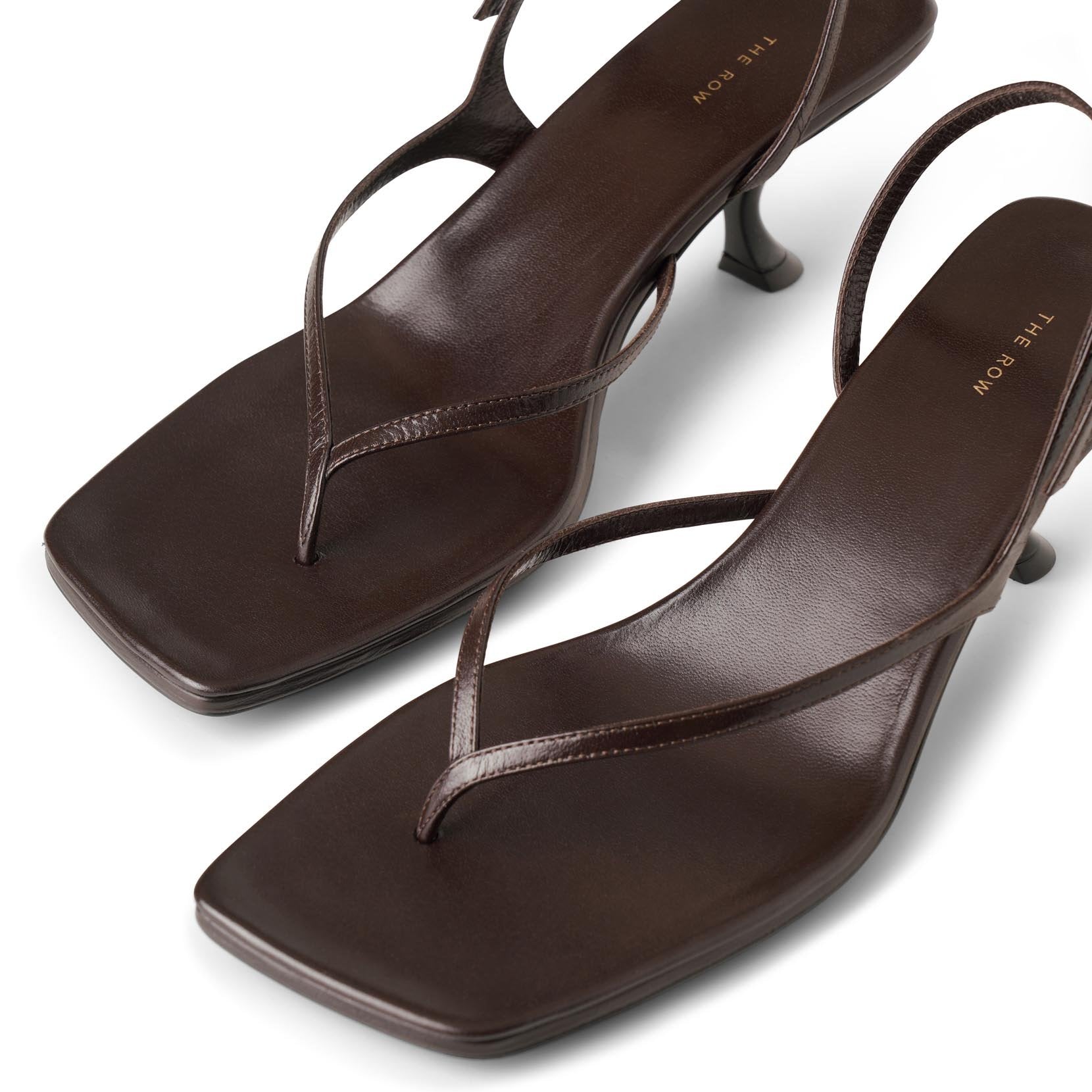 The Row | Constance mocha leather sandals | Savannahs