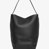 Large N/S black leather park tote bag