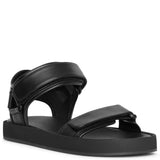 Hook and Loop black leather sandals