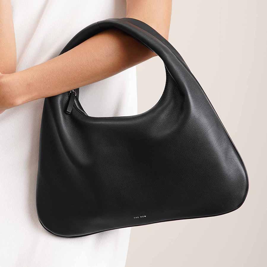 The Row | Everyday Small black leather shoulder bag | Savannahs