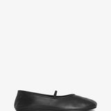 Elastic ballet black nappa slippers