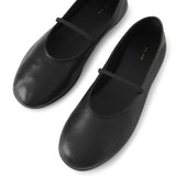 Elastic ballet black nappa slippers