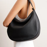Allie matte grain black shoulder bag