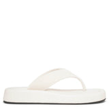 Ginza ivory velvet flip flops