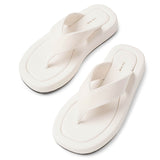 Ginza ivory velvet flip flops