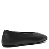Eva black leather ballerinas