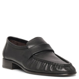 Soft black leather loafer