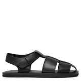 Fisherman black crepe sandals