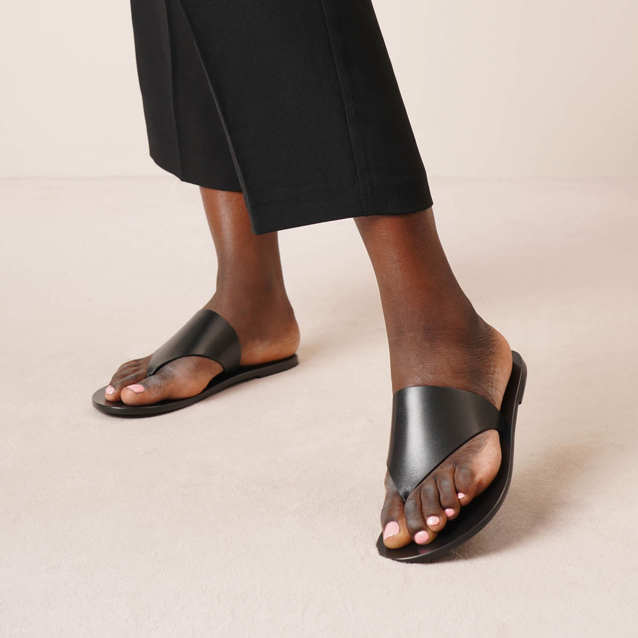 The Row | Avery black leather thong sandals | Savannahs The Row | Avery black leather thong sandals | Savannahs