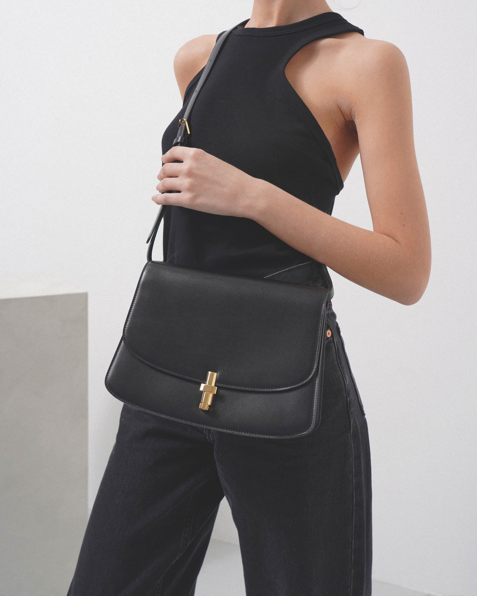 The Row | Sofia 10.00 black crossbody bag | Savannahs