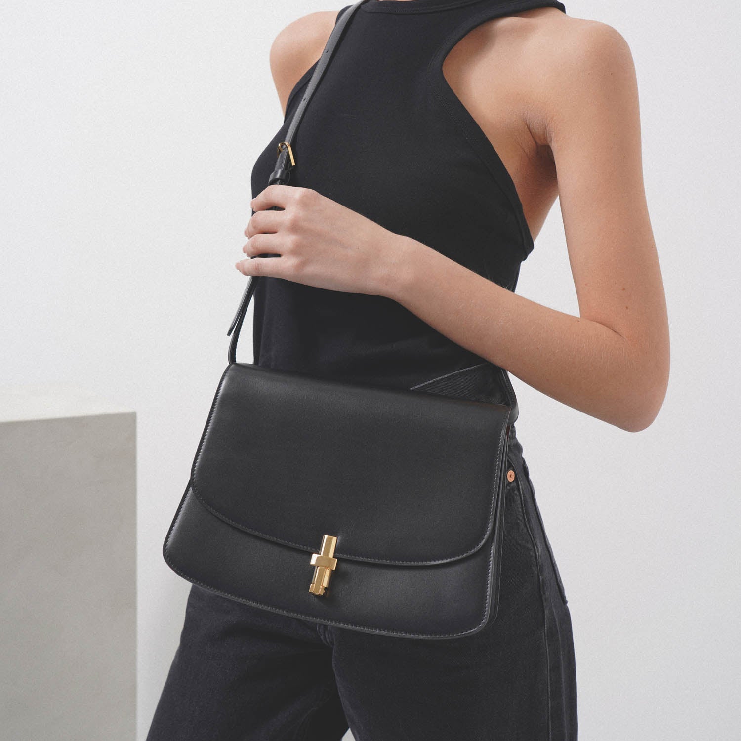 The Row | Sofia 10.00 black crossbody bag | Savannahs