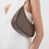 Half Moon brown leather shoulder bag