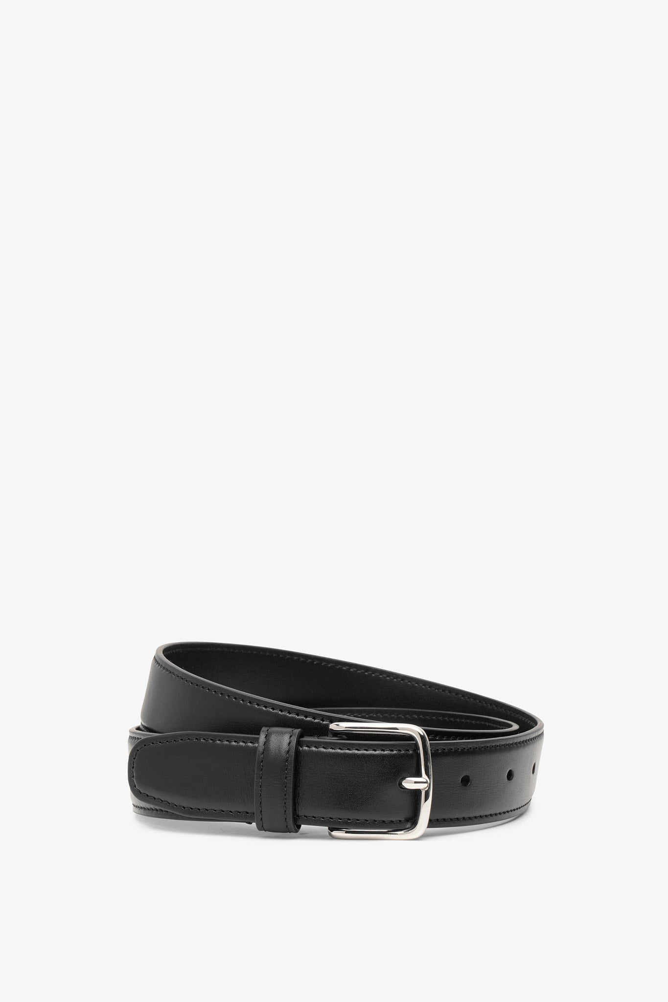 Classic black silver buckle belt