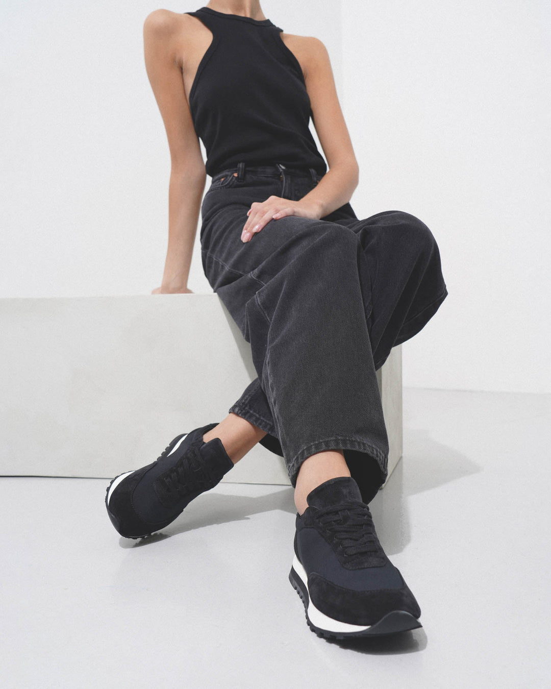 THE ROW Owen Runner leather and mesh sneakers | NET-A-PORTER
