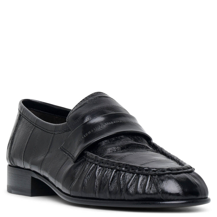 The Row, Soft black eel loafers