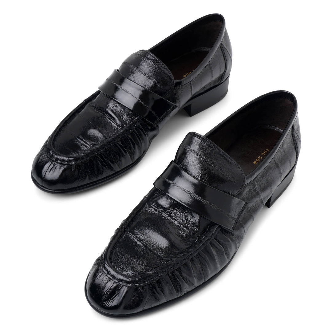 The Row | Soft black eel loafers | Savannahs