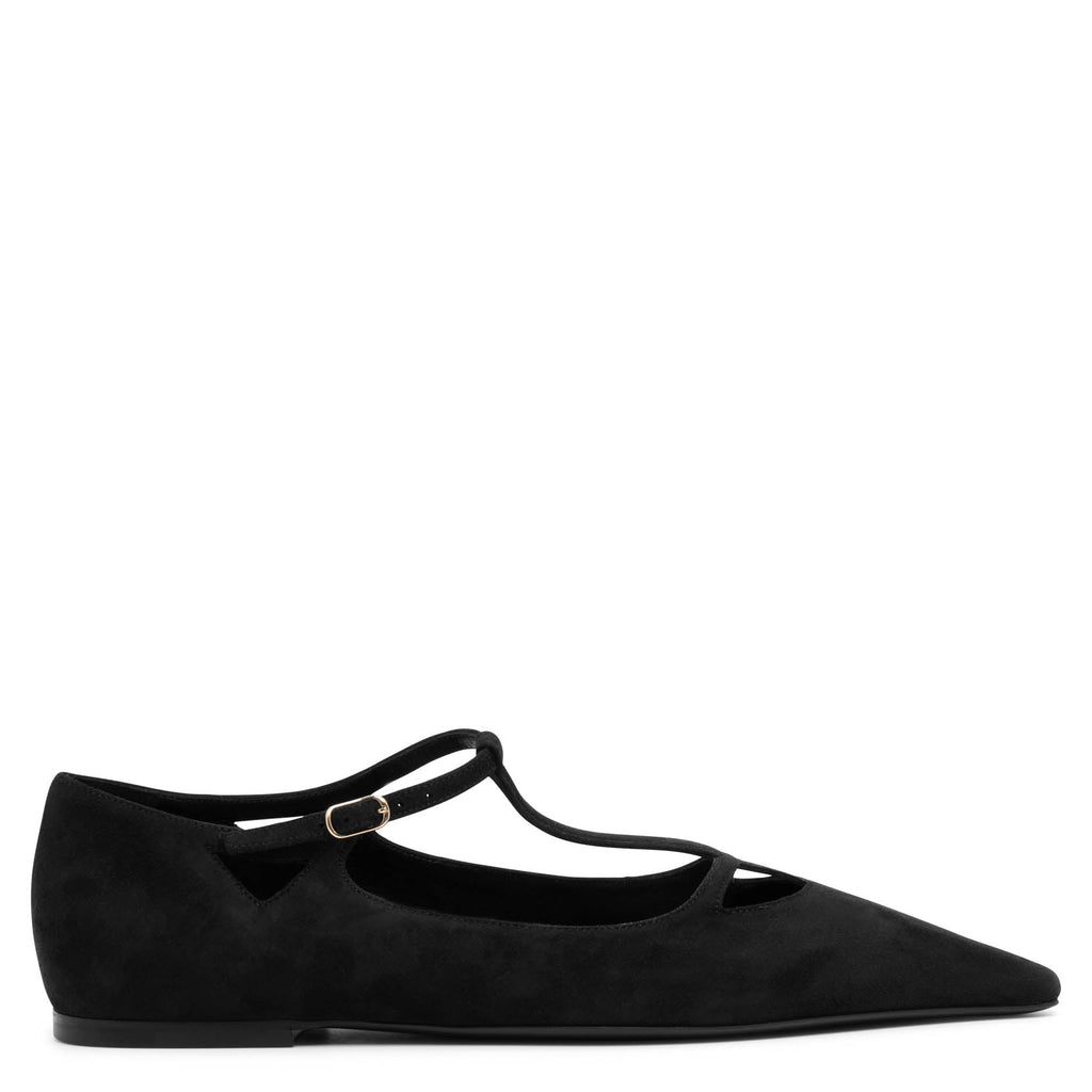 The Row Cyd black suede flats Savannahs