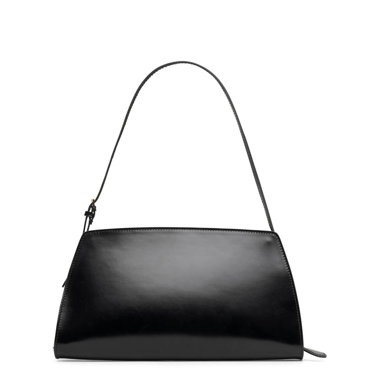 Dalia baguette black polished calf bag