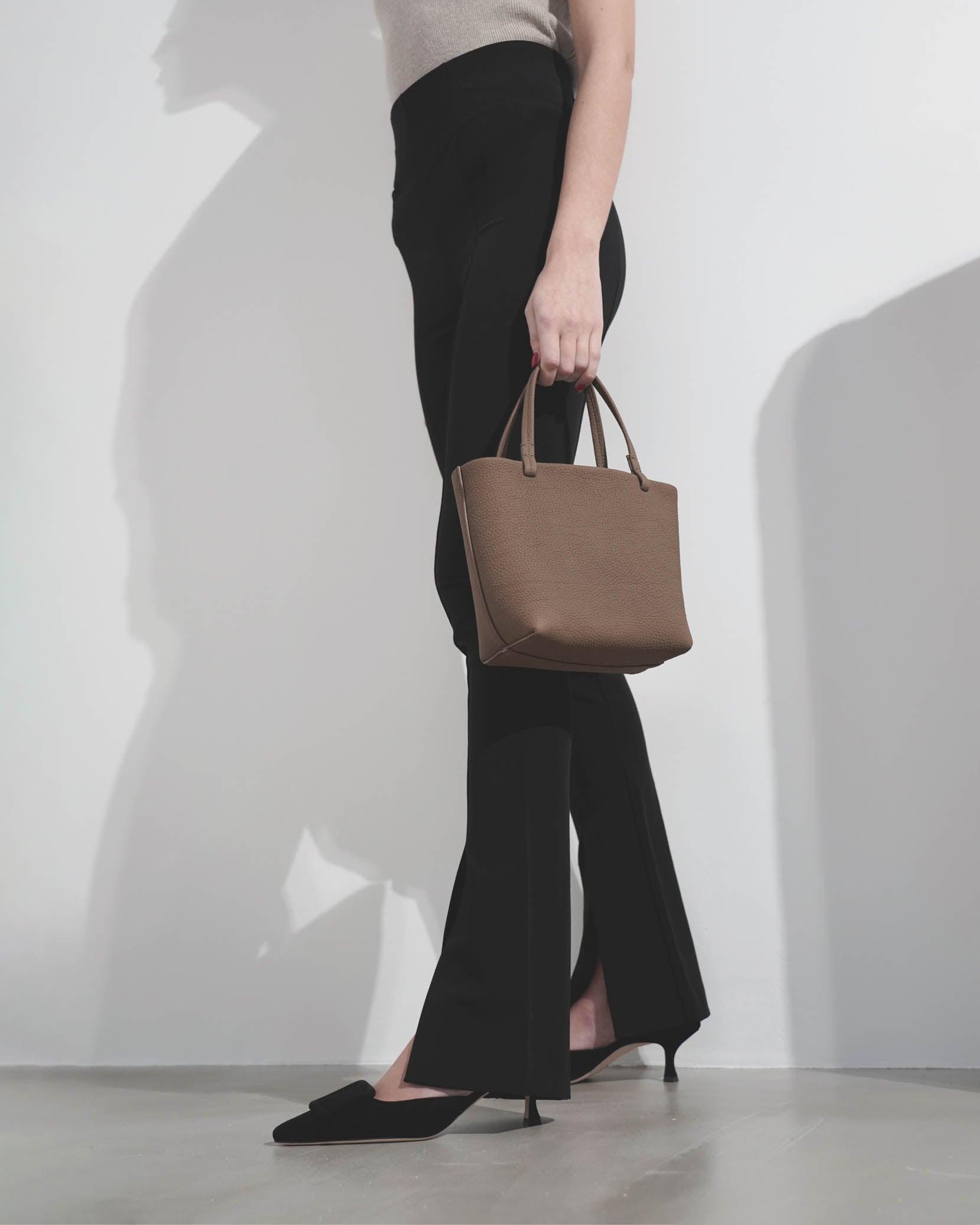 The Row | Park tote small taupe matte grain bag | Savannahs