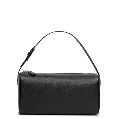 90's black small grain leather bag