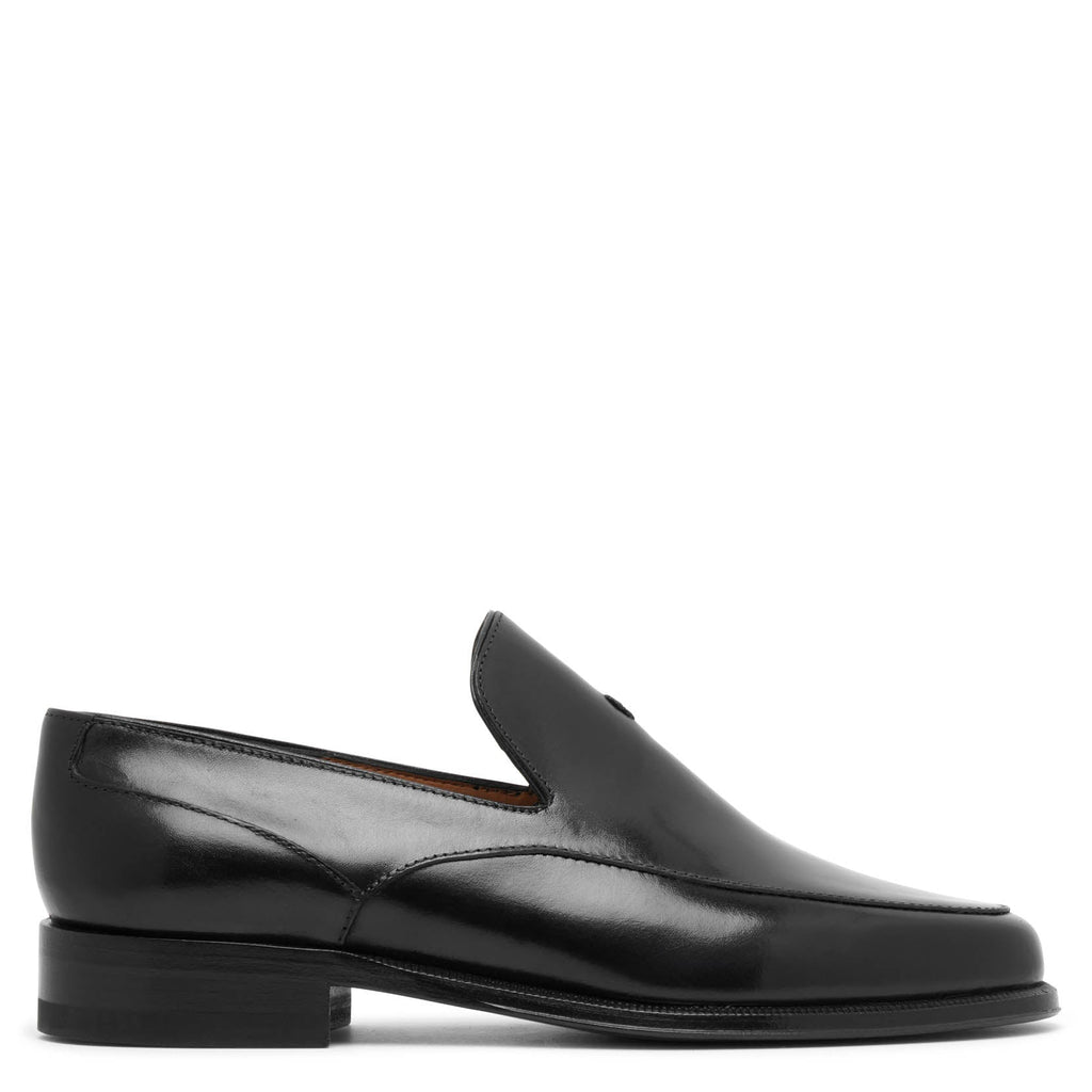 The Row almond suede loafers - Black