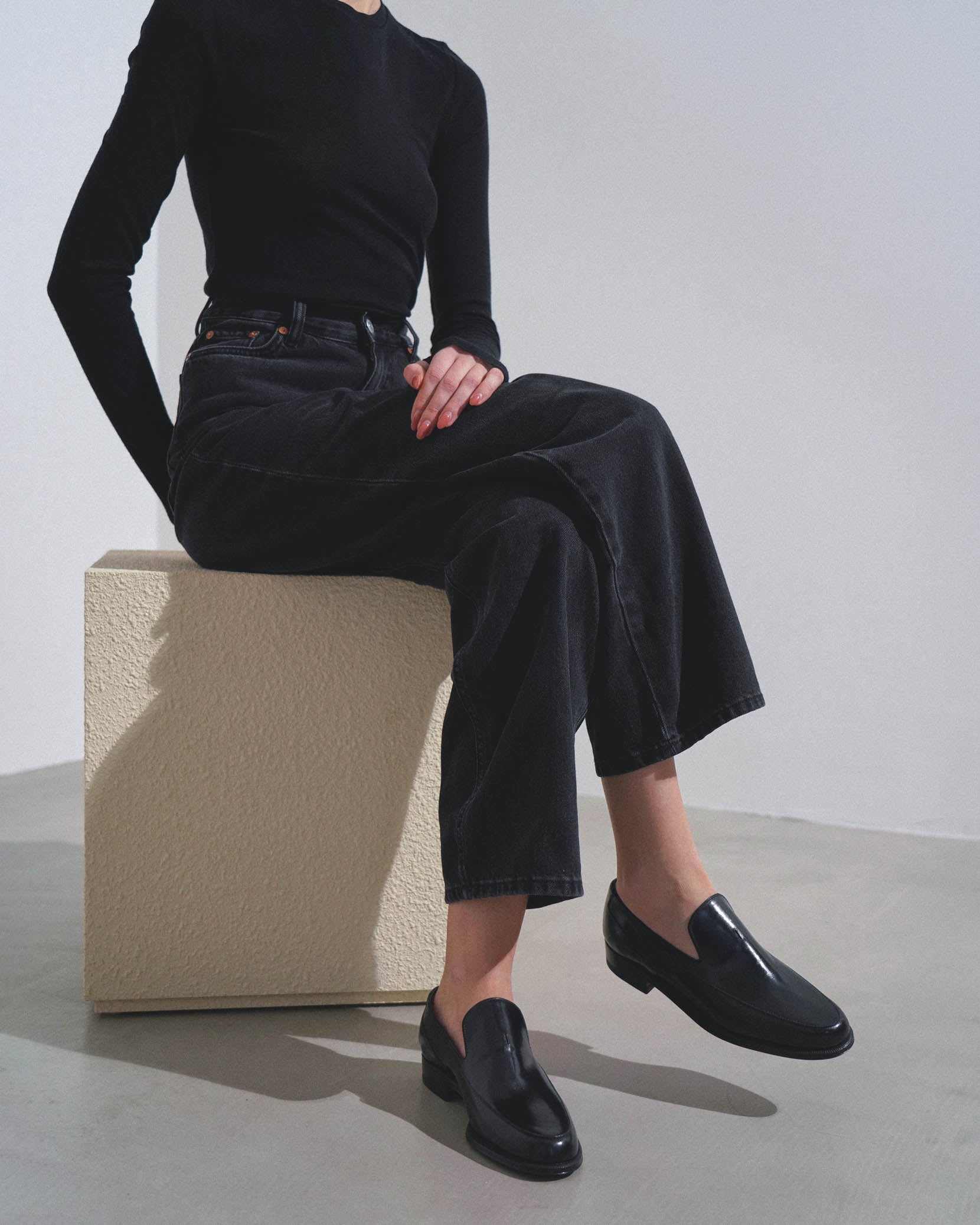 The Row | Enzo black loafers | Savannahs
