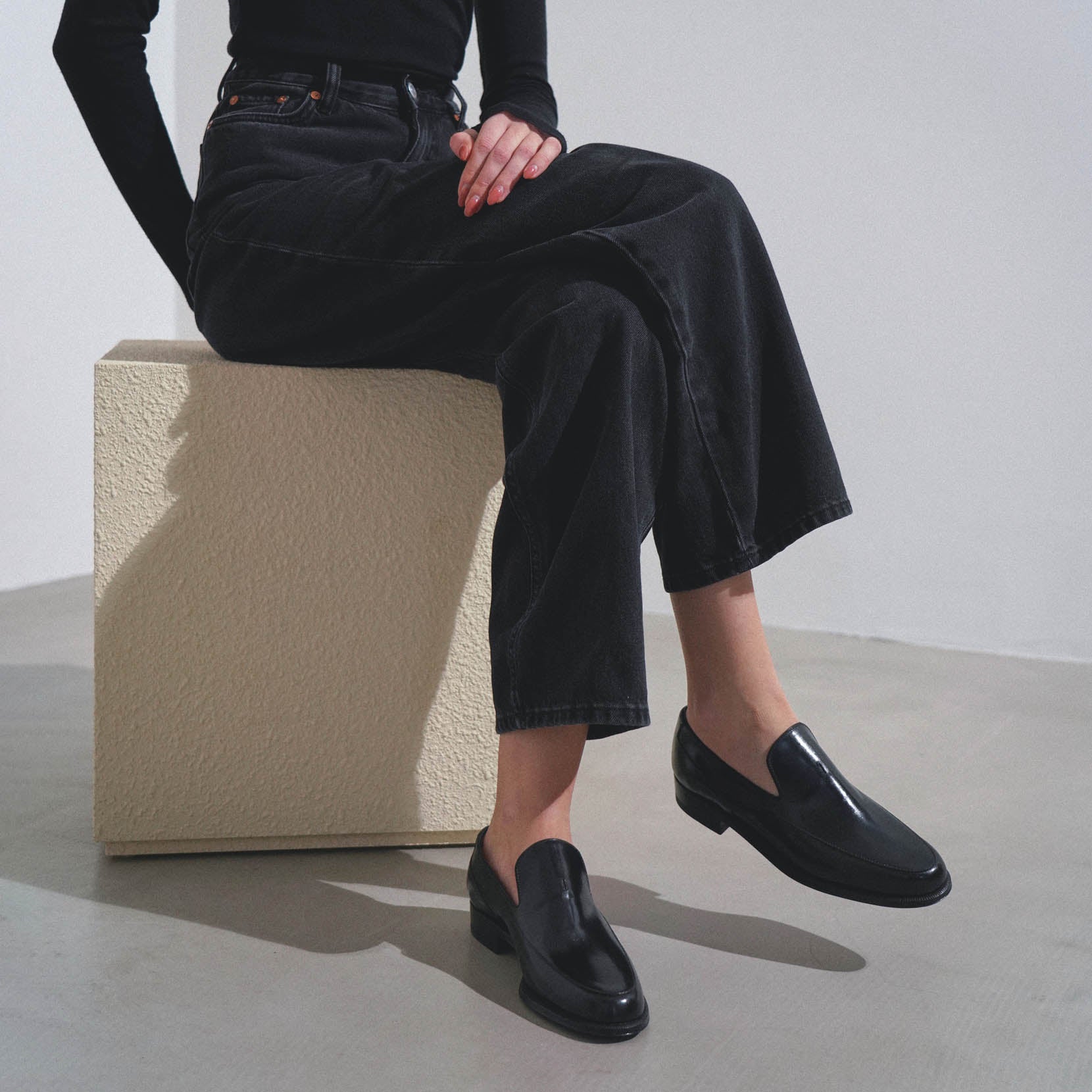 The Row | Enzo black loafers | Savannahs