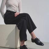 Kay Oxford black lace-up flats