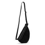 Slouchy banana small black suede shoulder bag