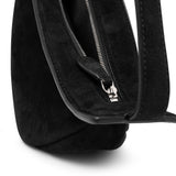 Slouchy banana small black suede shoulder bag