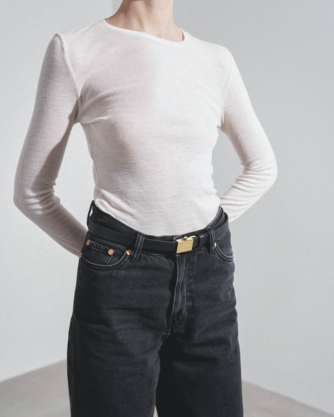 THE ROW BRIAN BELT ブラック レザー ゴールド金具 Brian Belt — Black – La Garçonne