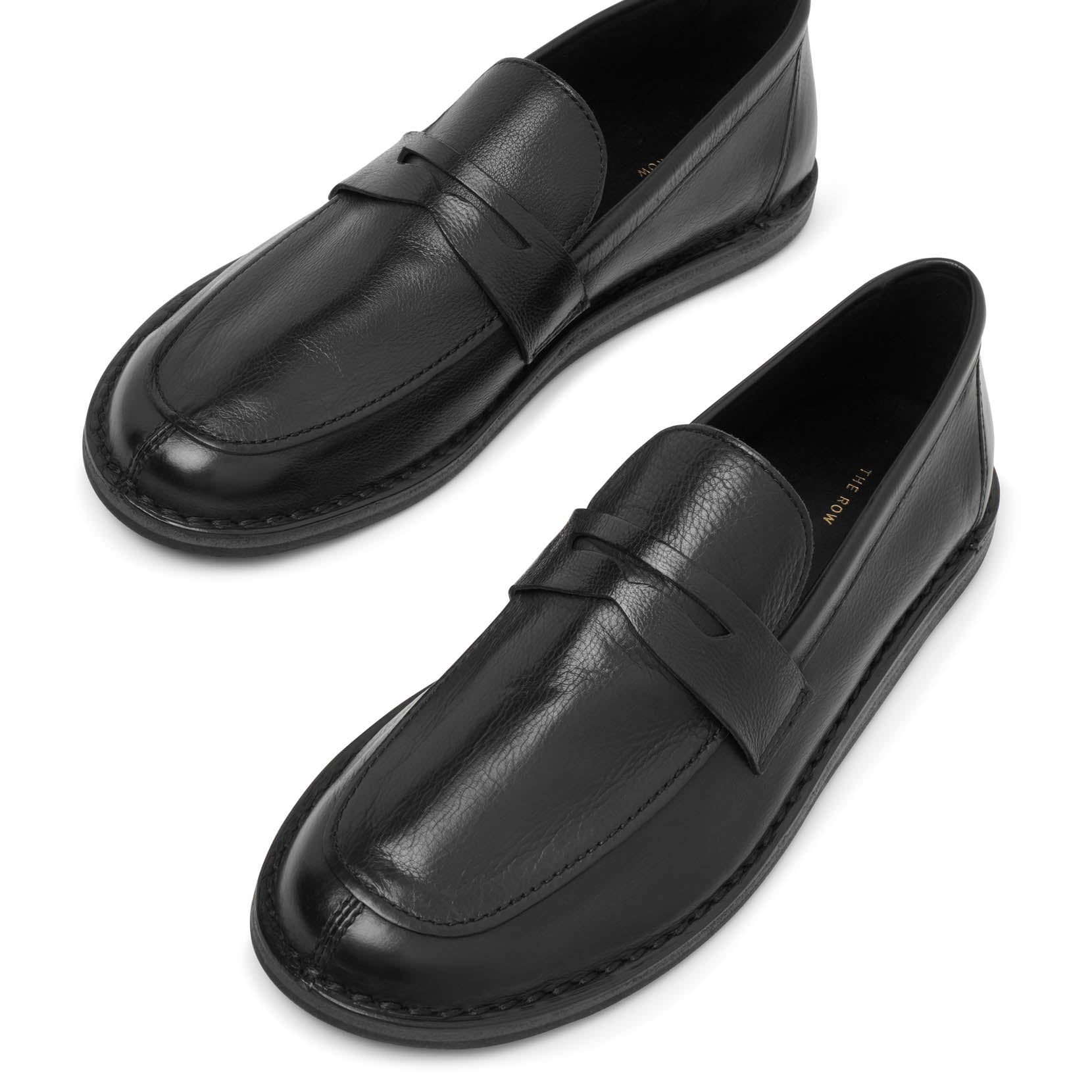 Shop The Row Cary Black Leather Loafers