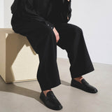 Cary black leather loafers