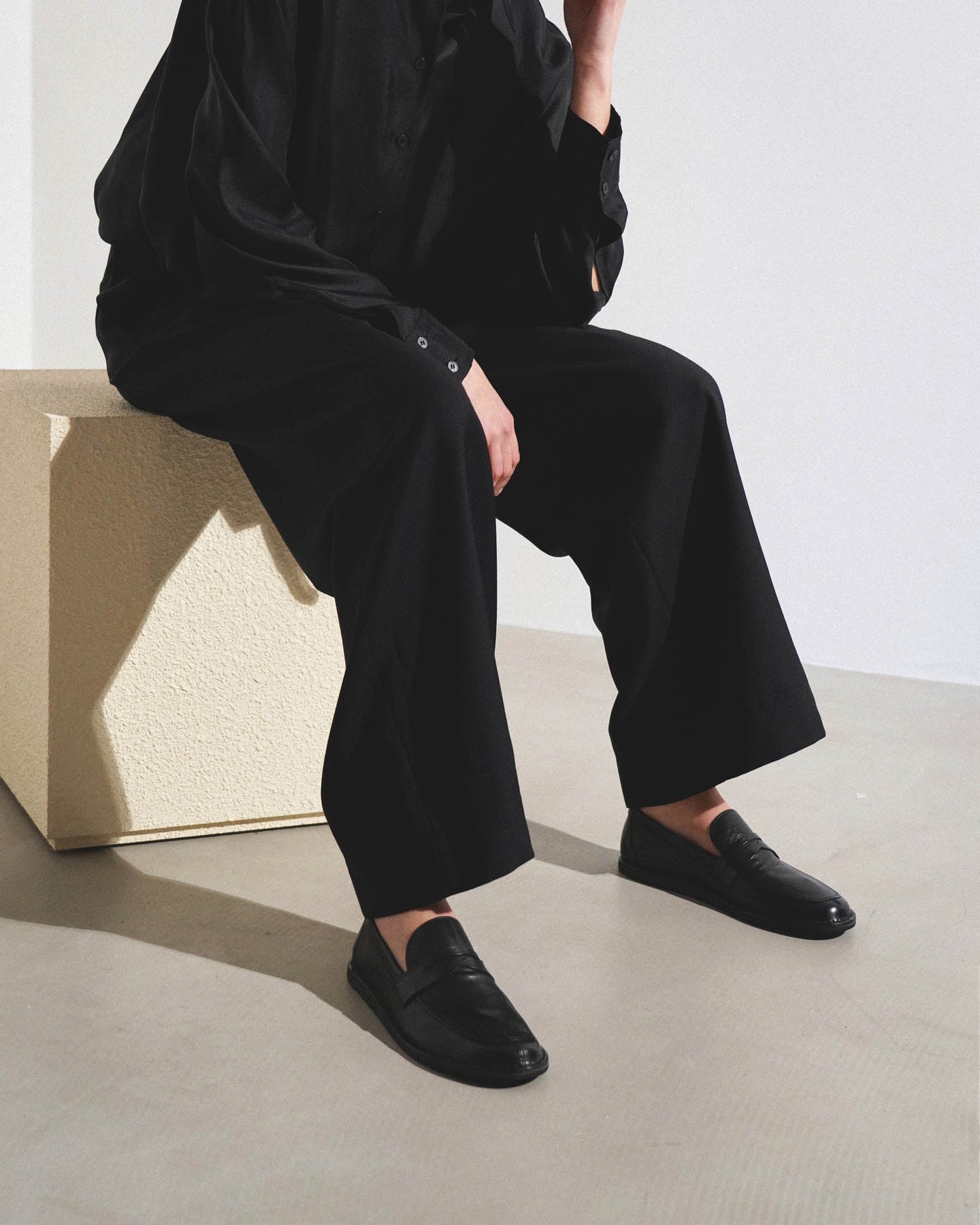 Shop The Row Cary Black Leather Loafers