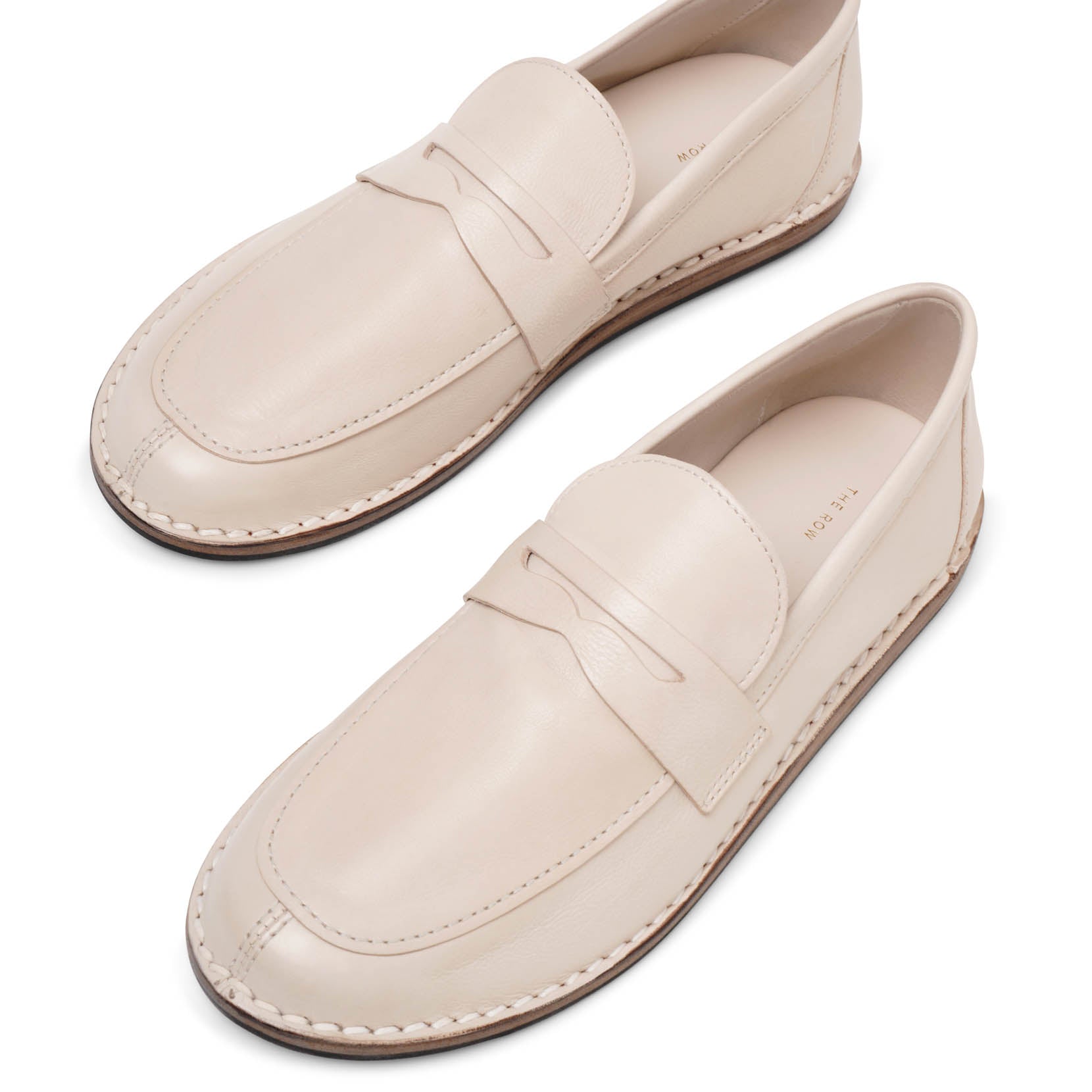 Shop The Row Cary Taupe Leather Loafers