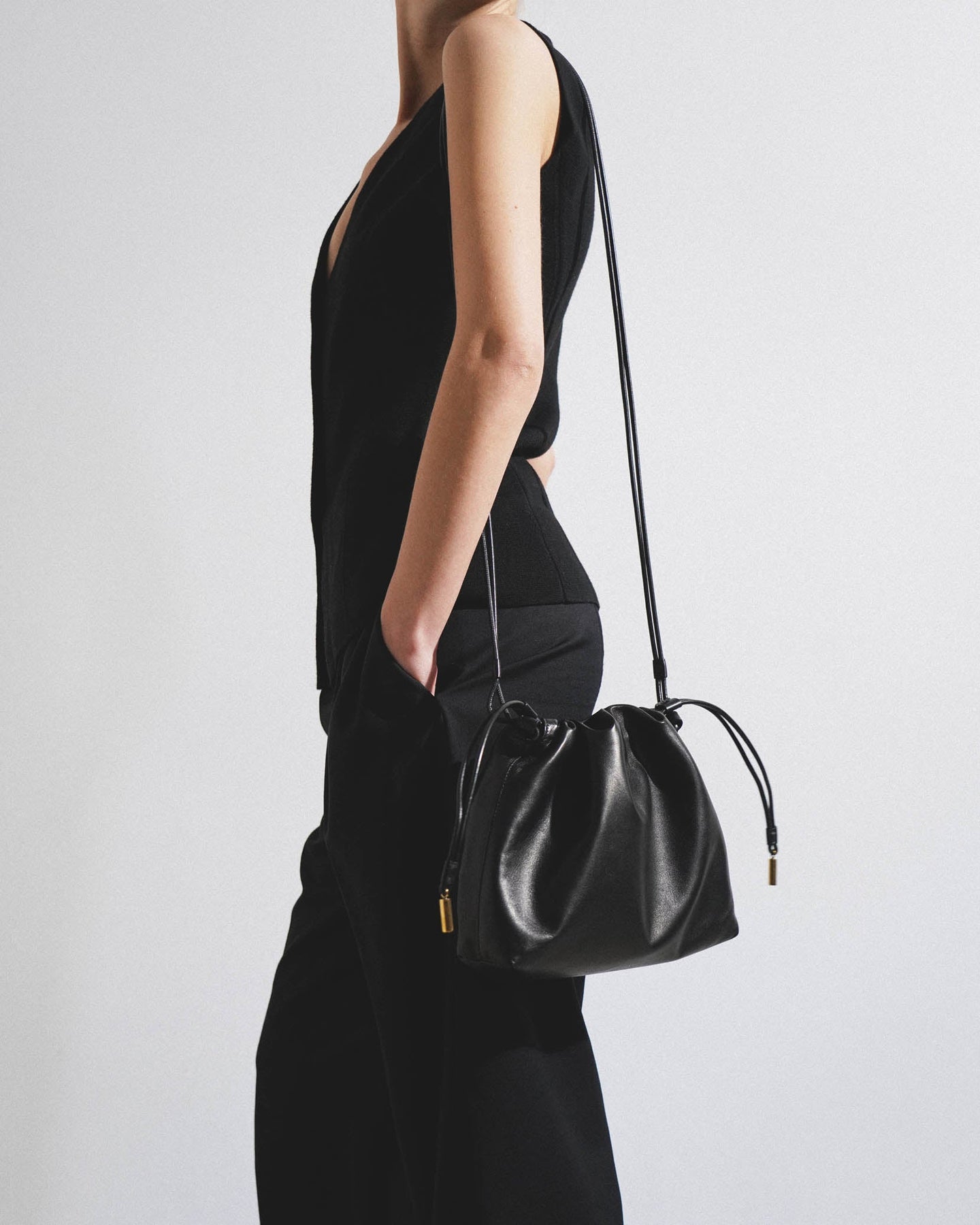 Shop The Row Angy Black Leather Bag