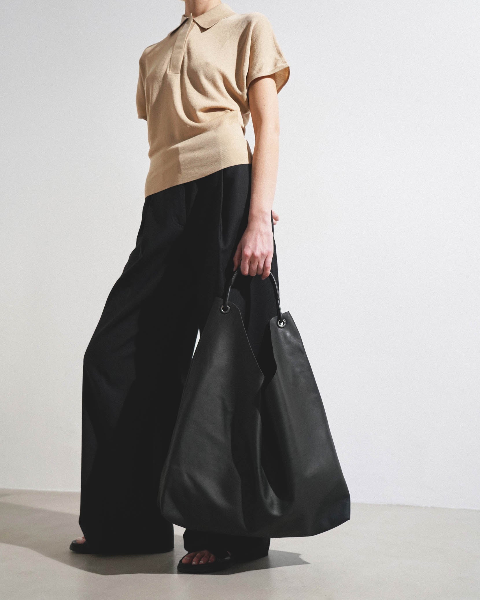 The Row | Bindle 3 black leather shoulder bag | Savannahs
