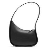 Half moon black leather bag
