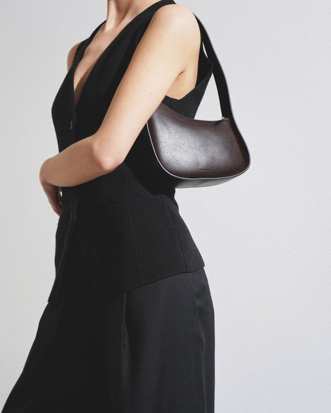 The Row | Half moon brown leather bag | Savannahs
