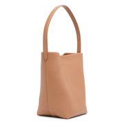 Medium N/S beige leather tote bag
